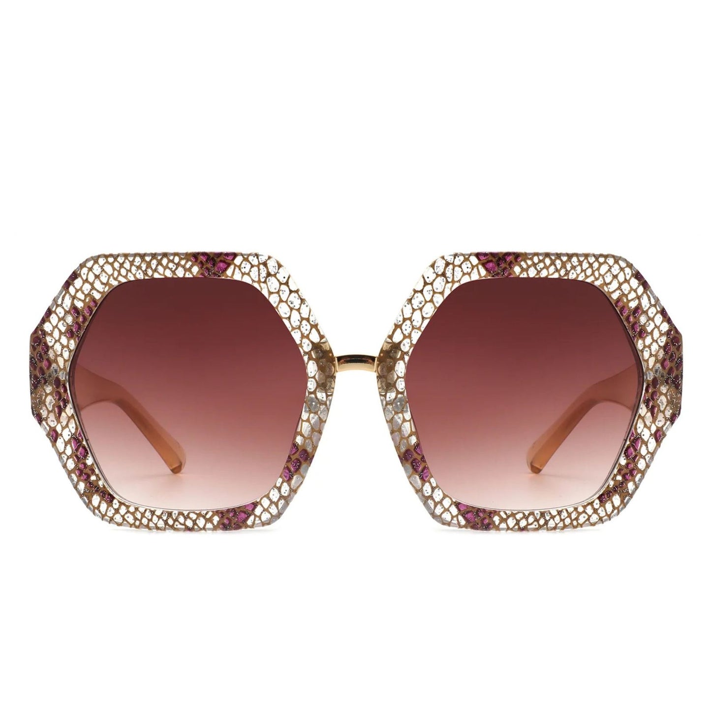 Sunglasses Snake Geometric Hexagon Oversized Women